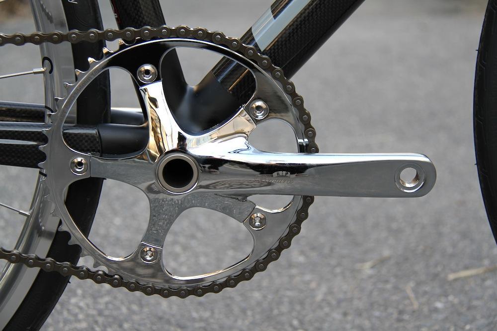 自転車　ピスト　フレーム+クランク+チェーン SRAM OMNIUM×ALTER MADMAX カスタムクランクセット スラム