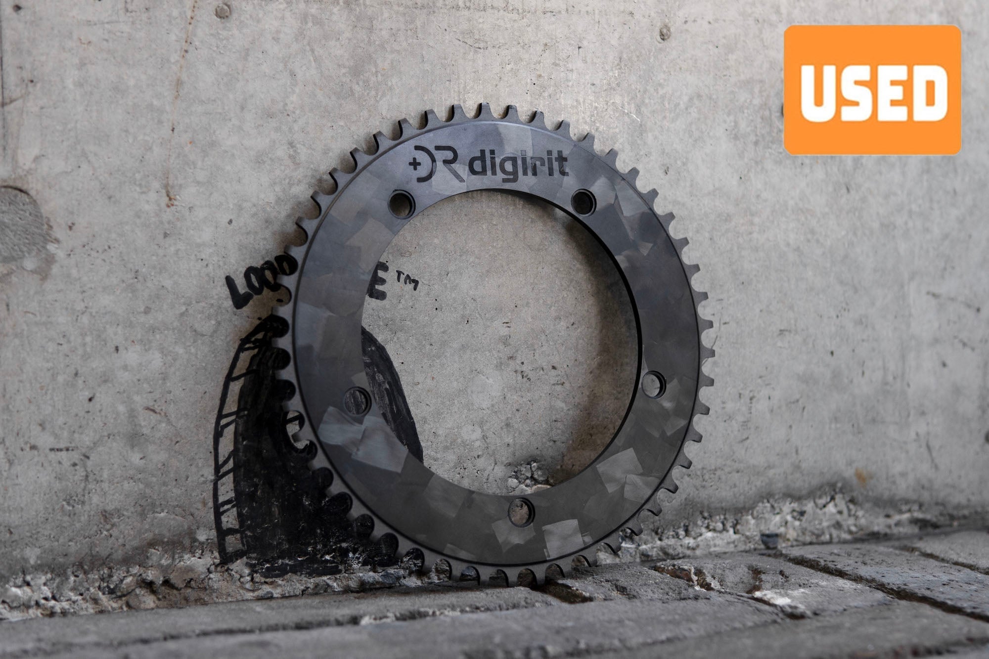 USED】DIGIRIT CARBON CHAINRING (Marble / 49T)