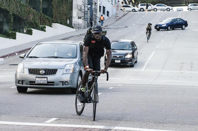 ALONSO TAL & NEUYORK RIDE ON EQNX AT DOWNTOWN IN L.A