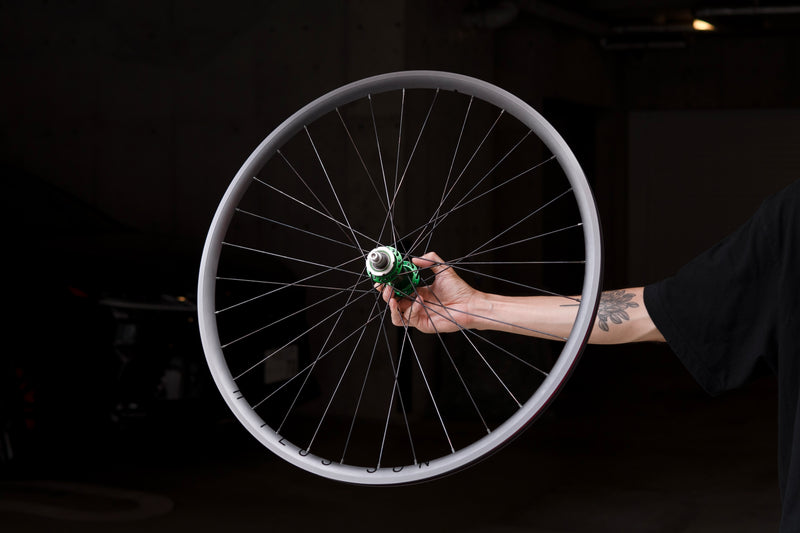 H PLUS SON AT-25(HLH) × PHILWOOD LOW FLANGE TRACK HUB (GREEN) Custom Wheel  F/R Set 【USED】