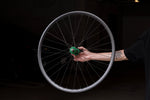 H PLUS SON AT-25(HLH) × PHILWOOD LOW FLANGE TRACK HUB (GREEN) Custom Wheel  F/R Set 【USED】
