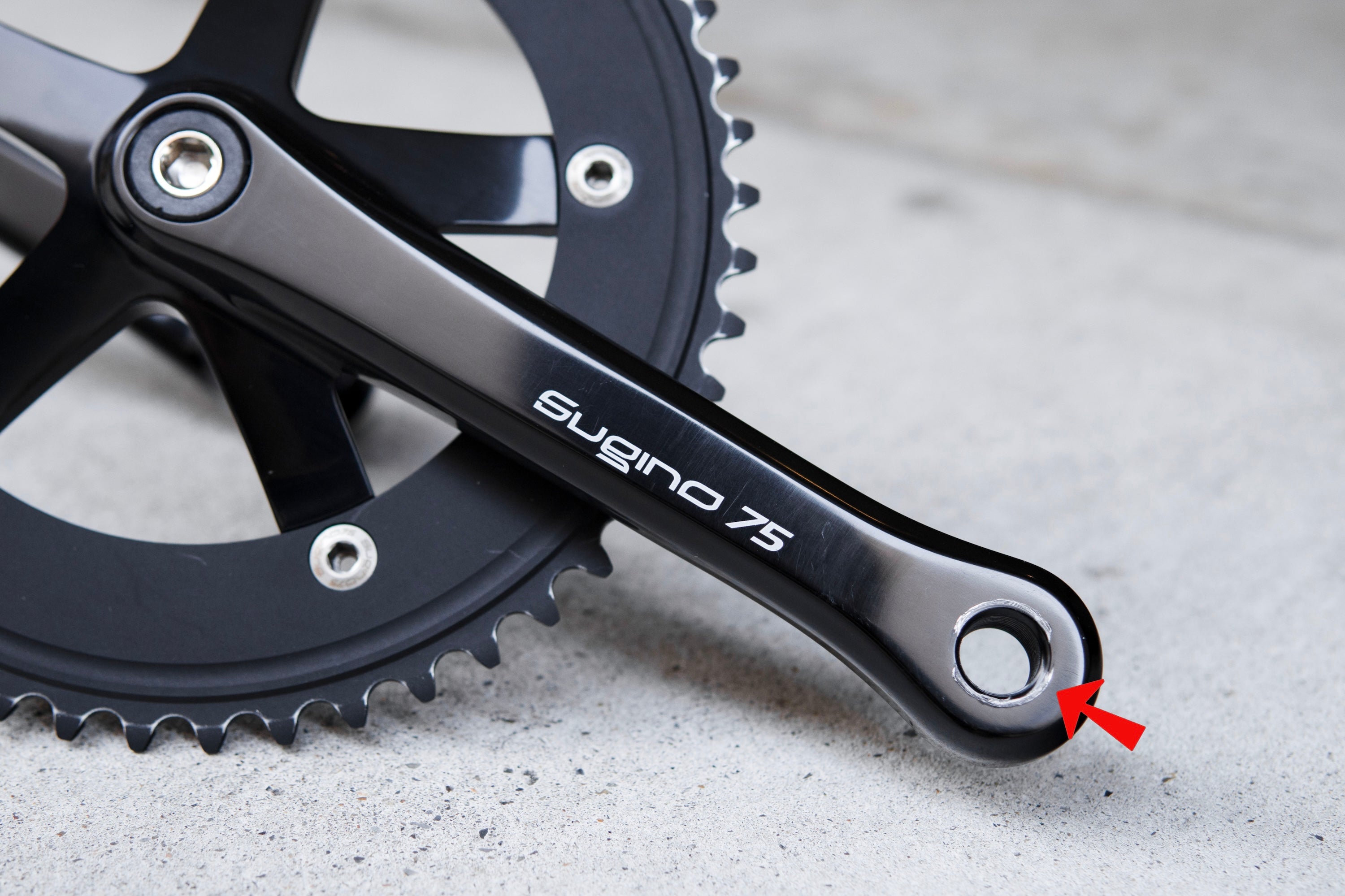 スギノ75 クランク165mm sg75 ブラックアルマイト SUGINO SG75 CRANK