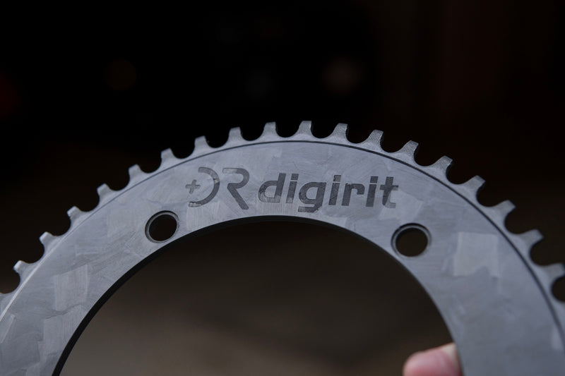 DIGIRIT CARBON CHAINRING (Marble / 49T)【USED】