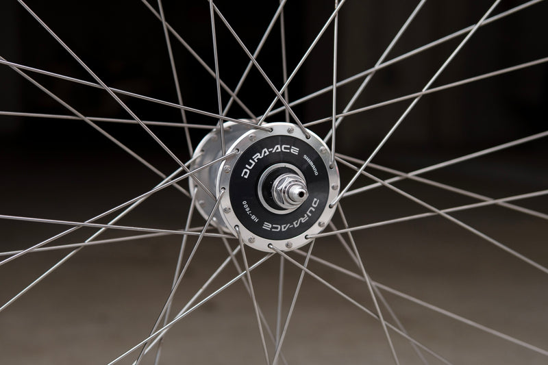 H PLUS SON SV-30 (CHROME) × DURA-ACE TRACK HUB Custom Wheel F/R Set 【USED】