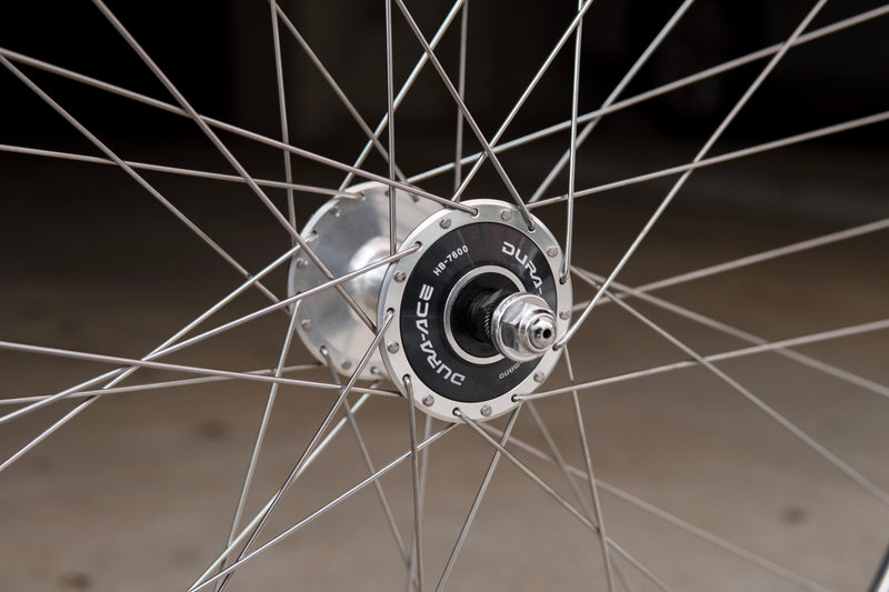 H PLUS SON SV-30 (CHROME) × DURA-ACE TRACK HUB Custom Wheel F/R Set 【USED】