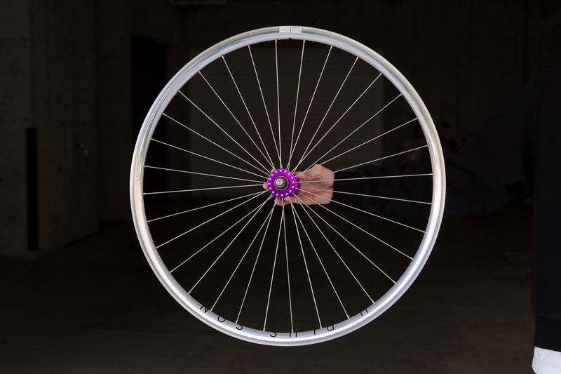 H PLUS SON AT-25 (Polish) × PHILWOOD LOW FLANGE TRACK HUB(Purple) Custom Wheel (Front)【USED】