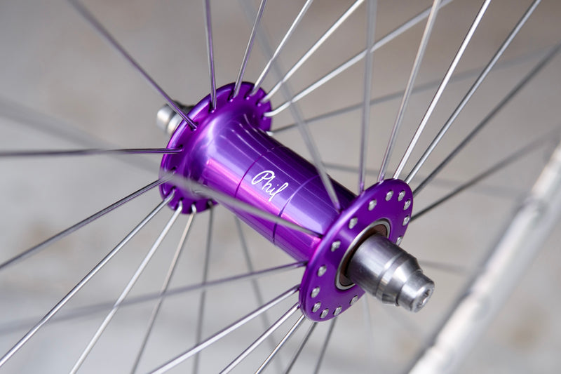 H PLUS SON AT-25 (Polish) × PHILWOOD LOW FLANGE TRACK HUB(Purple) Custom Wheel (Front)【USED】