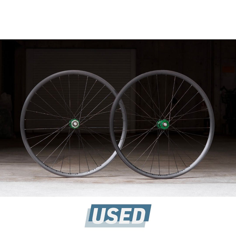 H PLUS SON AT-25(HLH) × PHILWOOD LOW FLANGE TRACK HUB (GREEN) Custom Wheel  F/R Set 【USED】